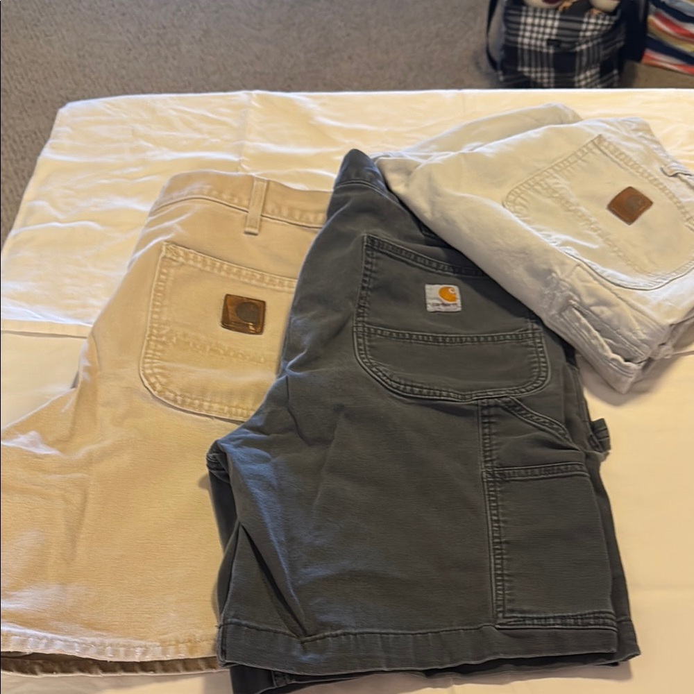 Carhartt Cargo Shorts Trio - Khaki, Charcoal, Off-White